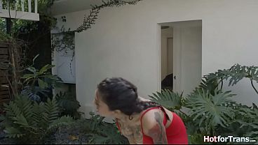Big tits tgirl fucks her ebony neighbor